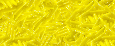 TOHO Size 3 Bugle Bead. 9mm Length-Yellow Opaque. 100 Gram Bag (image for) TOHO Size 3 Bugle Bead. 9mm Length-Yellow Opaque. 100 Gram Bag